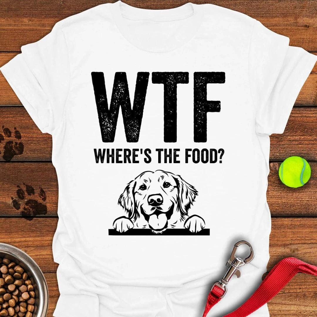 Golden Retriever Where's The Food? T-Shirt White