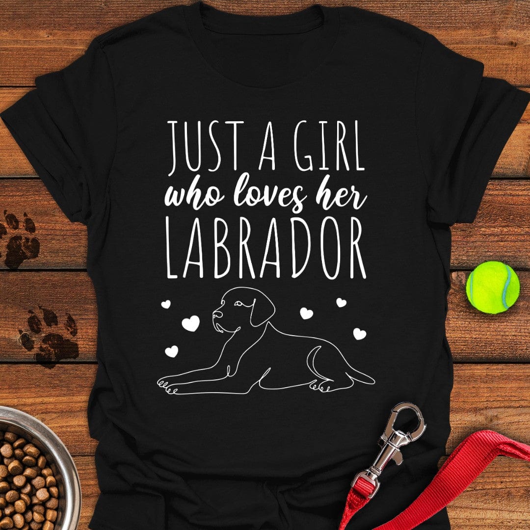 Just a Girl Who Loves Her Lab T-Shirt Black