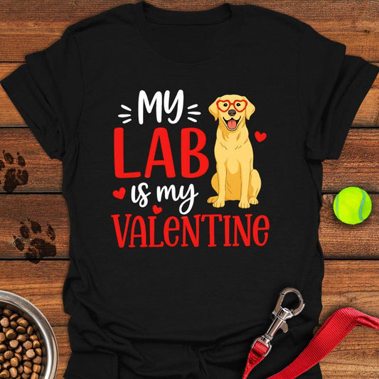 My Lab Is My Valentine T-Shirt Black
