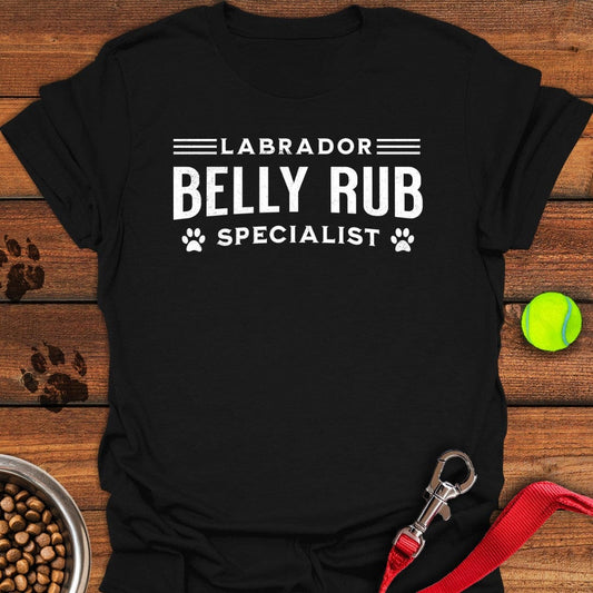 Labrador Belly Rub Specialist T-Shirt Black