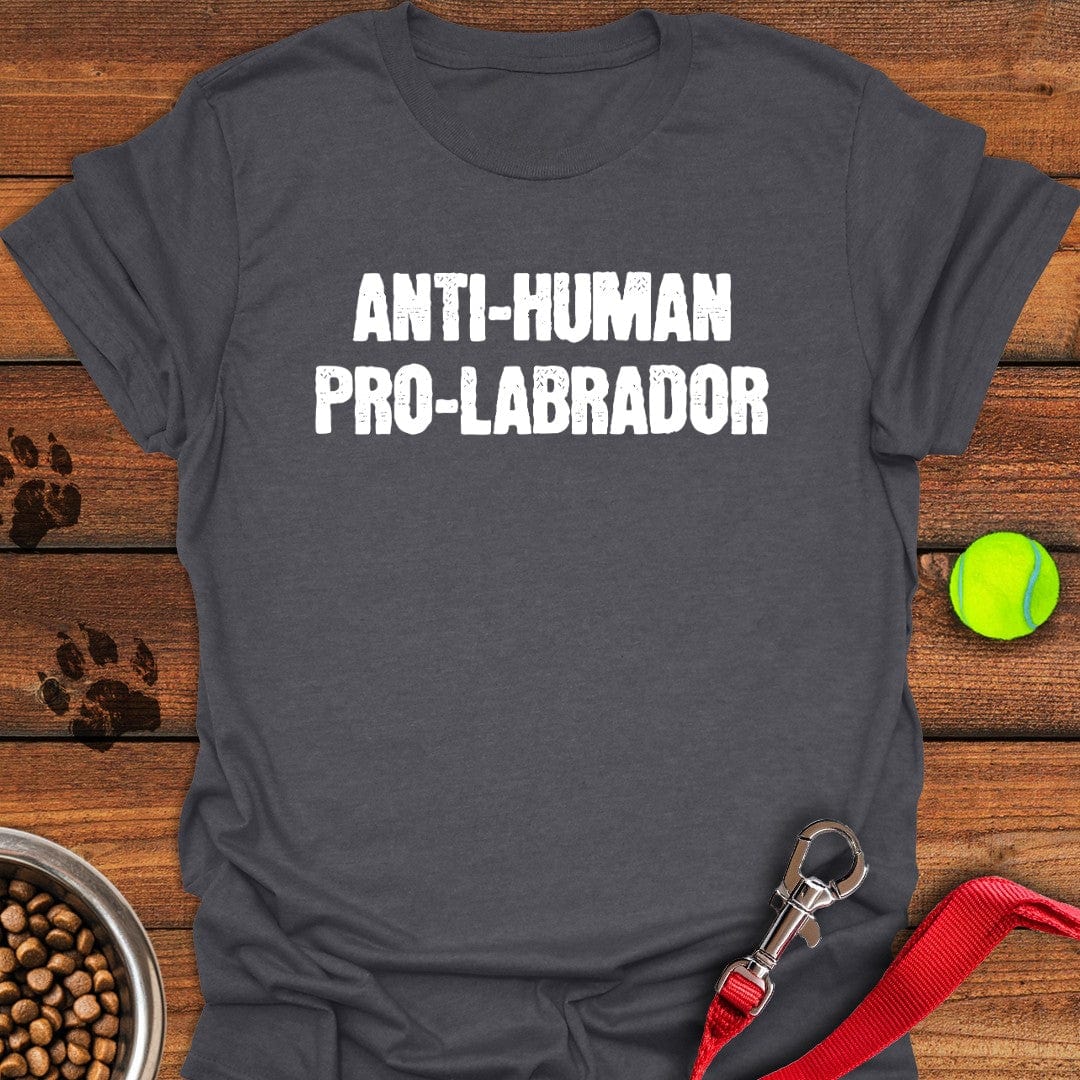 Anti Human Pro Labrador T-Shirt Dark Heather