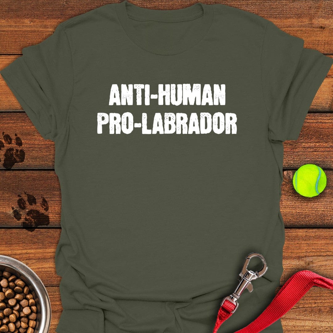 Anti Human Pro Labrador T-Shirt Military Green