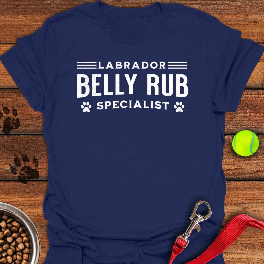 Labrador Belly Rub Specialist T-Shirt Navy