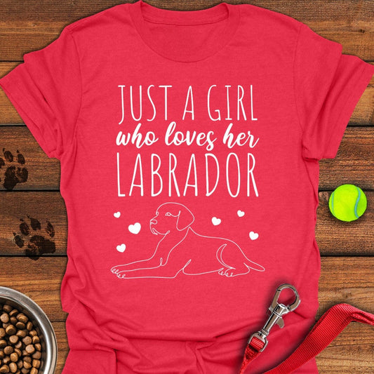 Just a Girl Who Loves Her Lab T-Shirt Heather Red