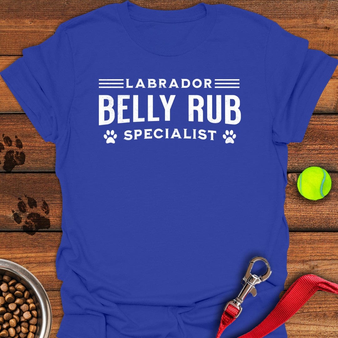 Labrador Belly Rub Specialist T-Shirt Royal