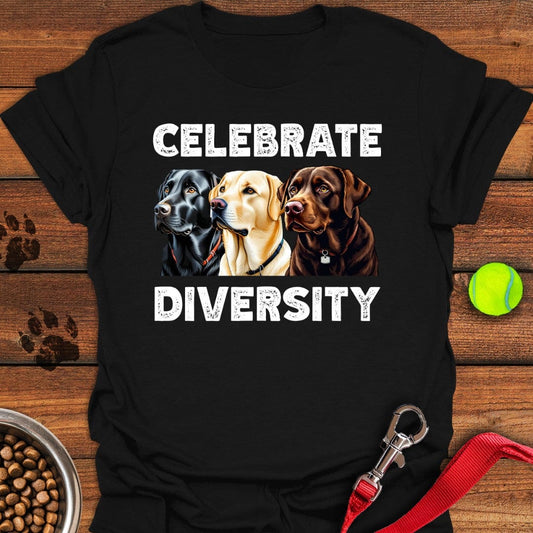 Celebrate Diversity Labrador T-Shirt Black