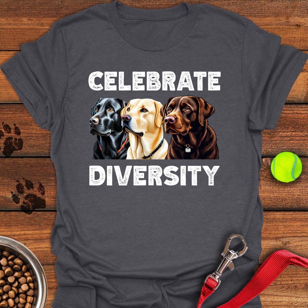 Celebrate Diversity Labrador T-Shirt Dark Heather