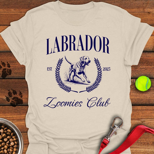Labrador Zoomies Club T-Shirt Natural