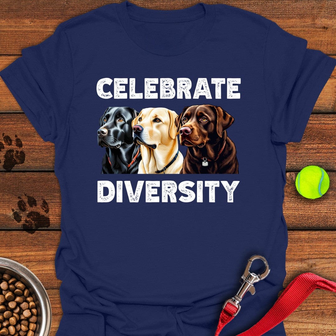 Celebrate Diversity Labrador T-Shirt Navy