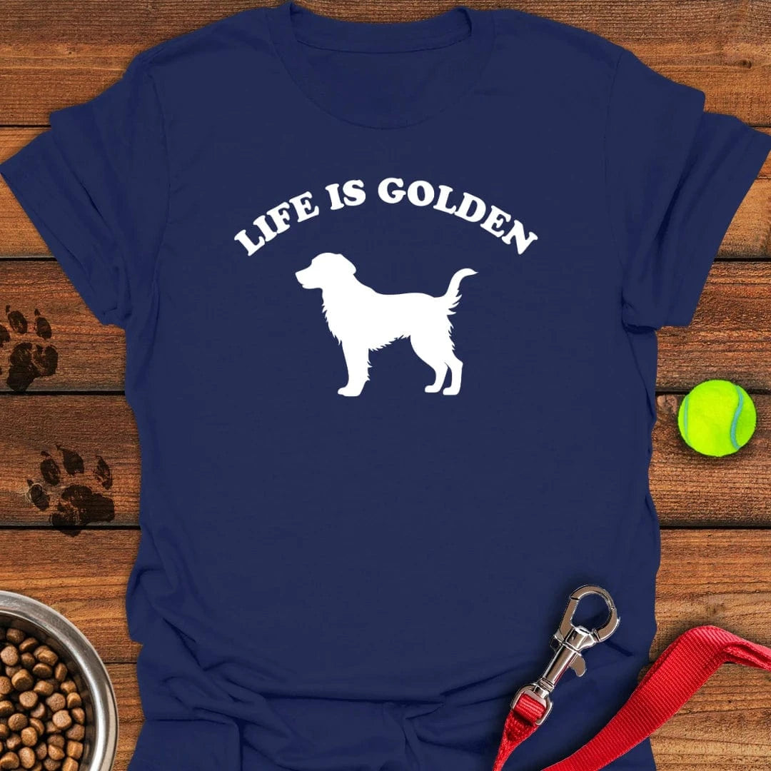 Life is Golden Retrievers T-Shirt Navy