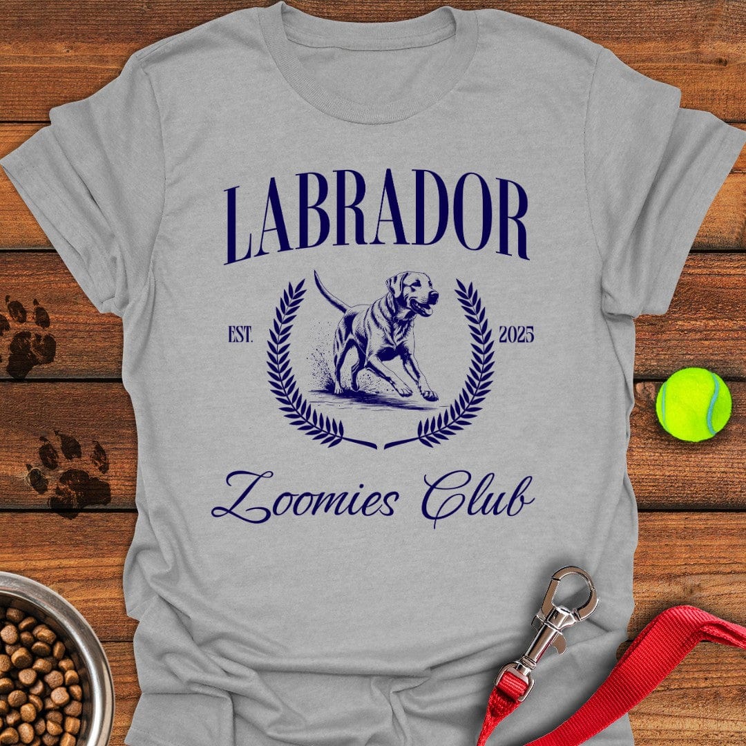 Labrador Zoomies Club T-Shirt Sport Grey
