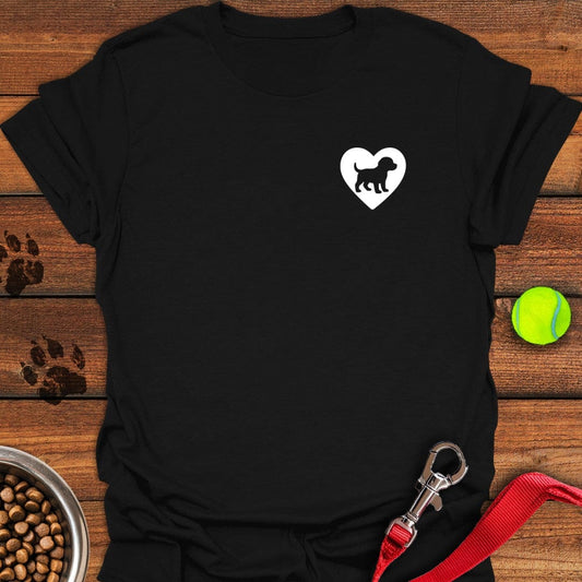 Labrador Puppy Heart T-Shirt Black