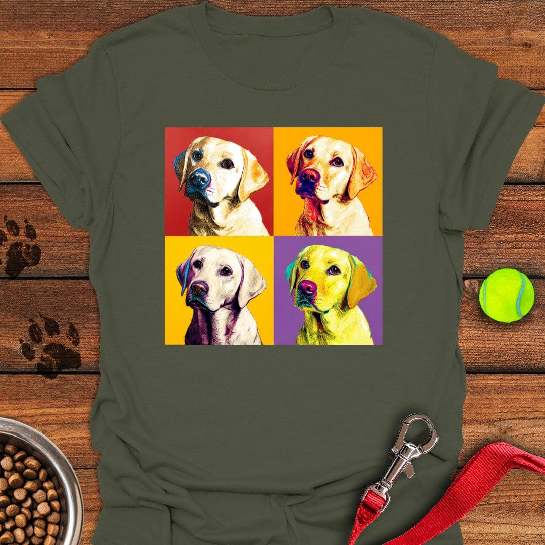 Labrador Pop Art T-Shirt Military Green