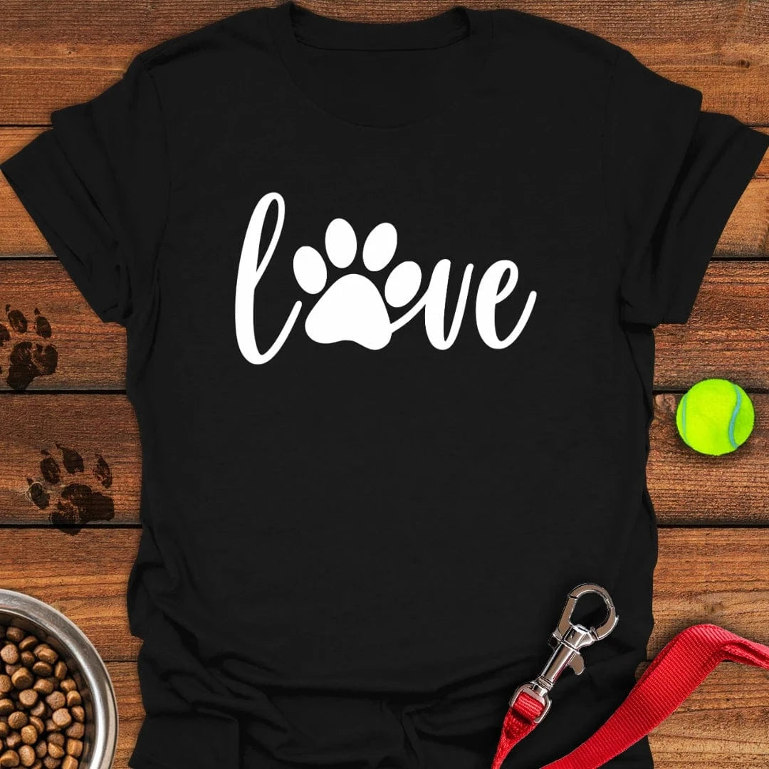 Love Dog Paw T-Shirt Black