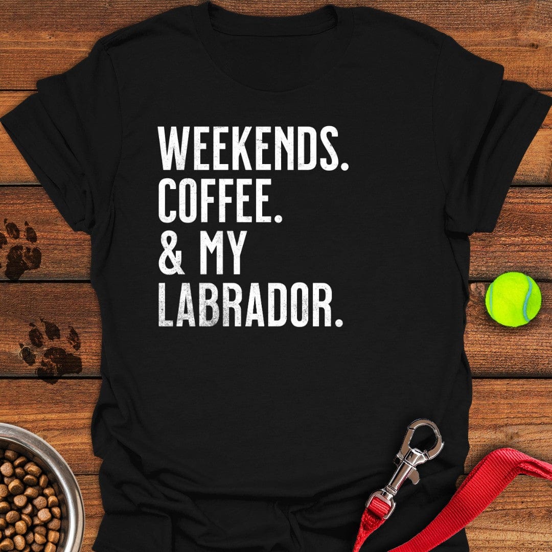 Weekends Coffee & My Labrador T-Shirt Black