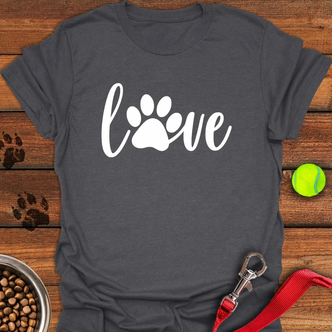 Love Dog Paw T-Shirt Dark Heather