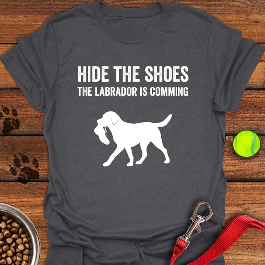 Hide The Shoes Labrador T-Shirt Dark Heather
