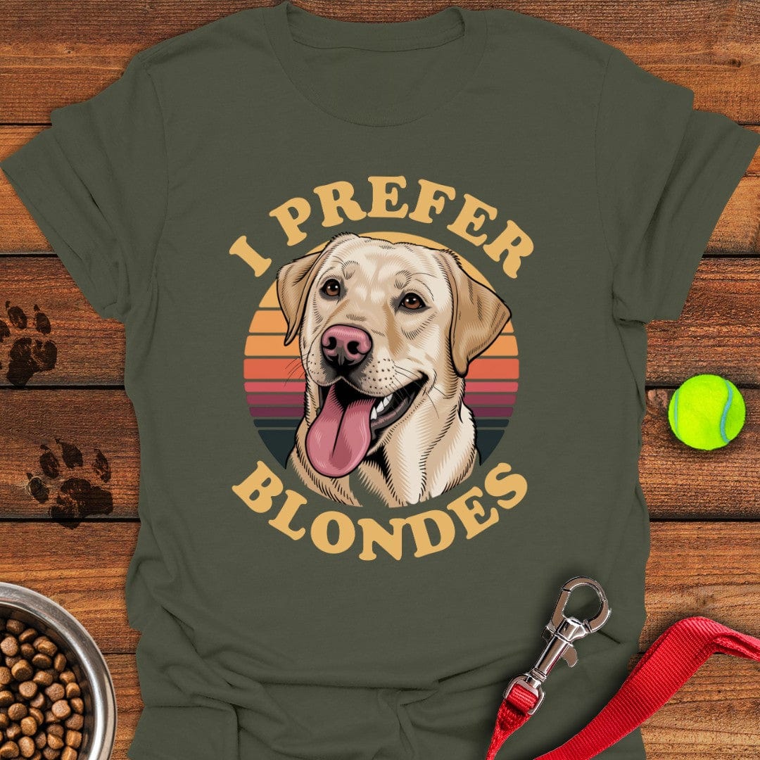 I Prefer Blondes Labrador T-Shirt Military Green