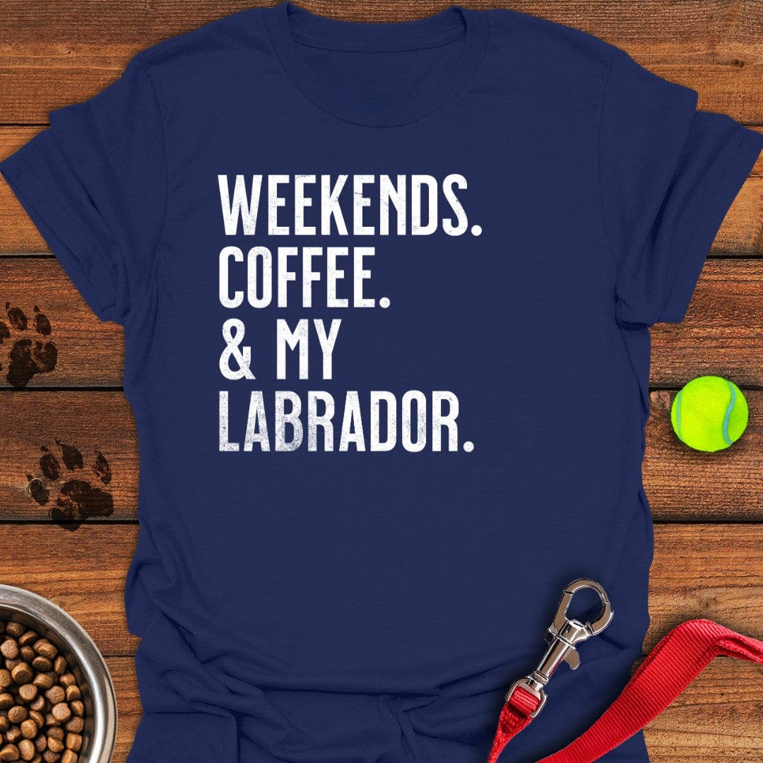Weekends Coffee & My Labrador T-Shirt Navy