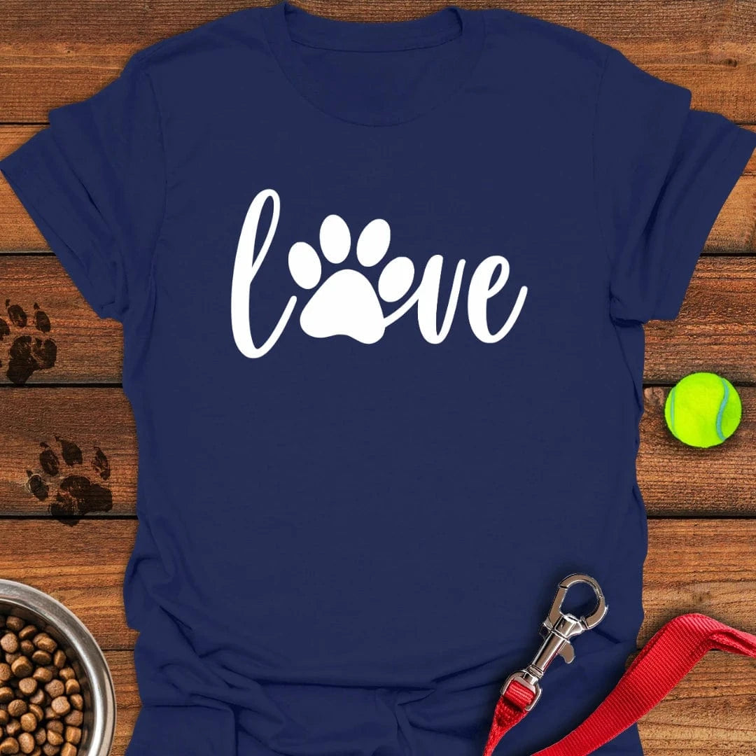 Love Dog Paw T-Shirt Navy
