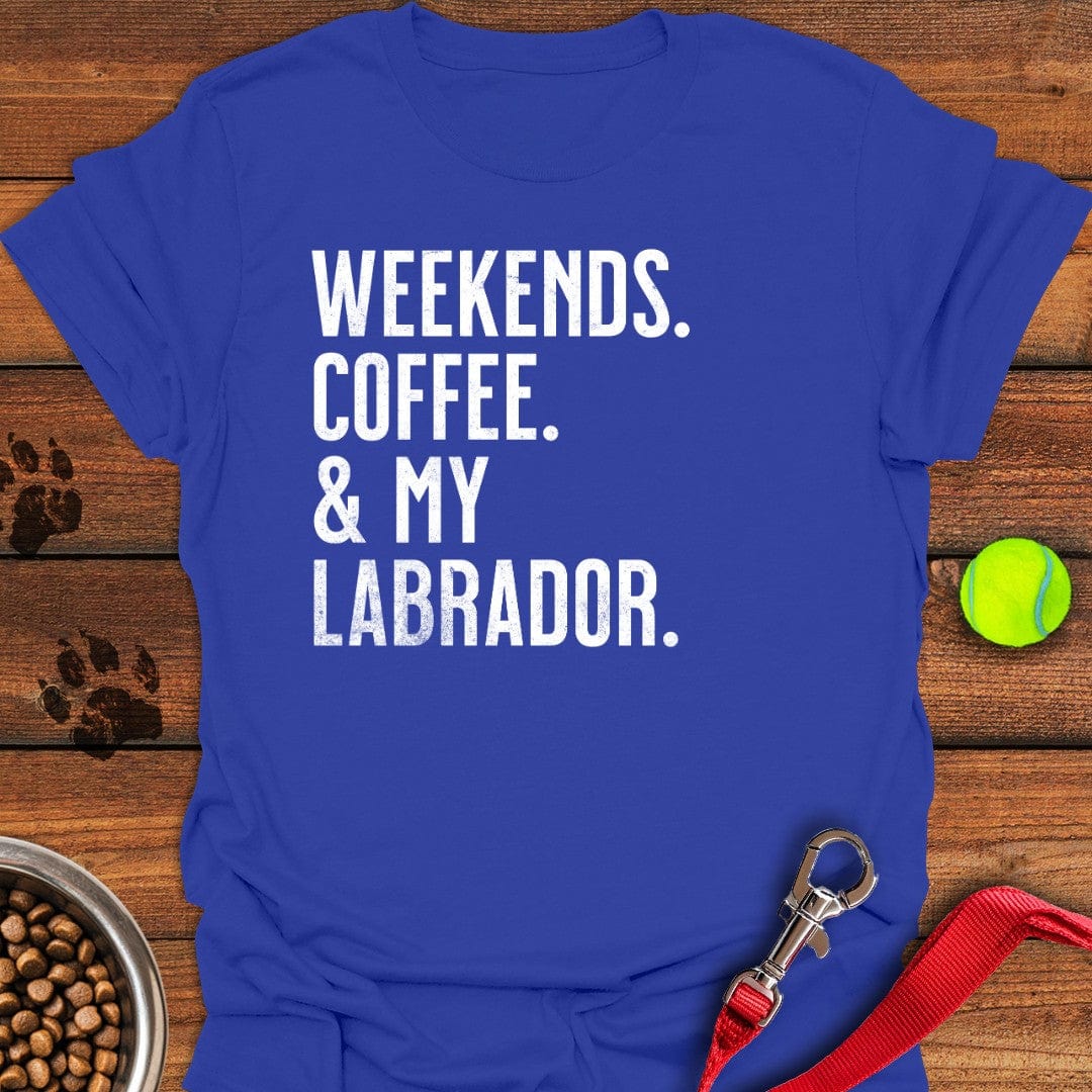 Weekends Coffee & My Labrador T-Shirt Royal