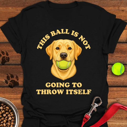 Labrador Throw The Ball T-Shirt Black