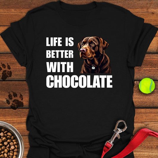 Life Is Better With Chocolate T-Shirt Black