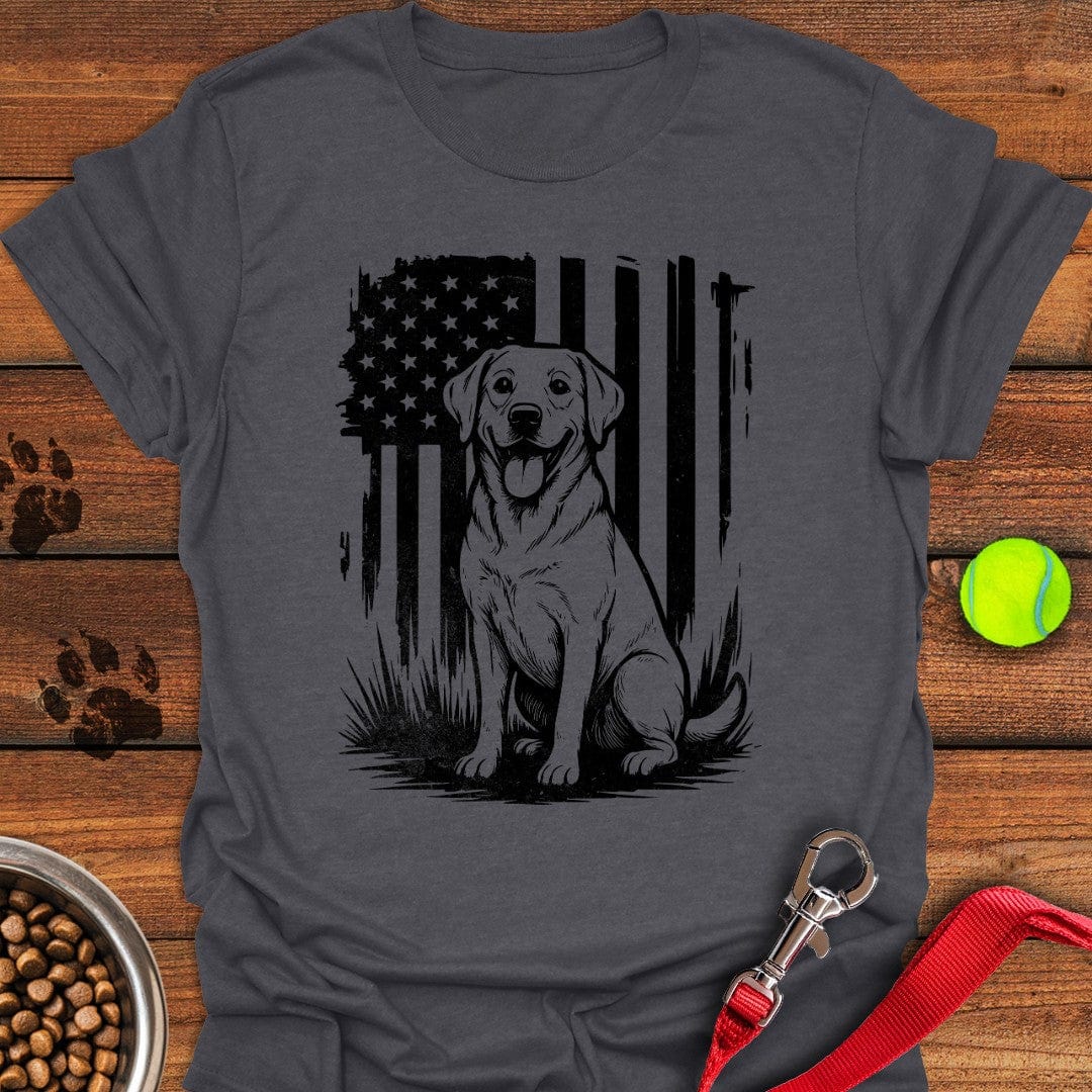 Labrador USA Flag T-Shirt Dark Heather