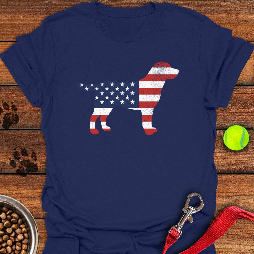 Labrador USA Flag Silhouette T-Shirt Navy