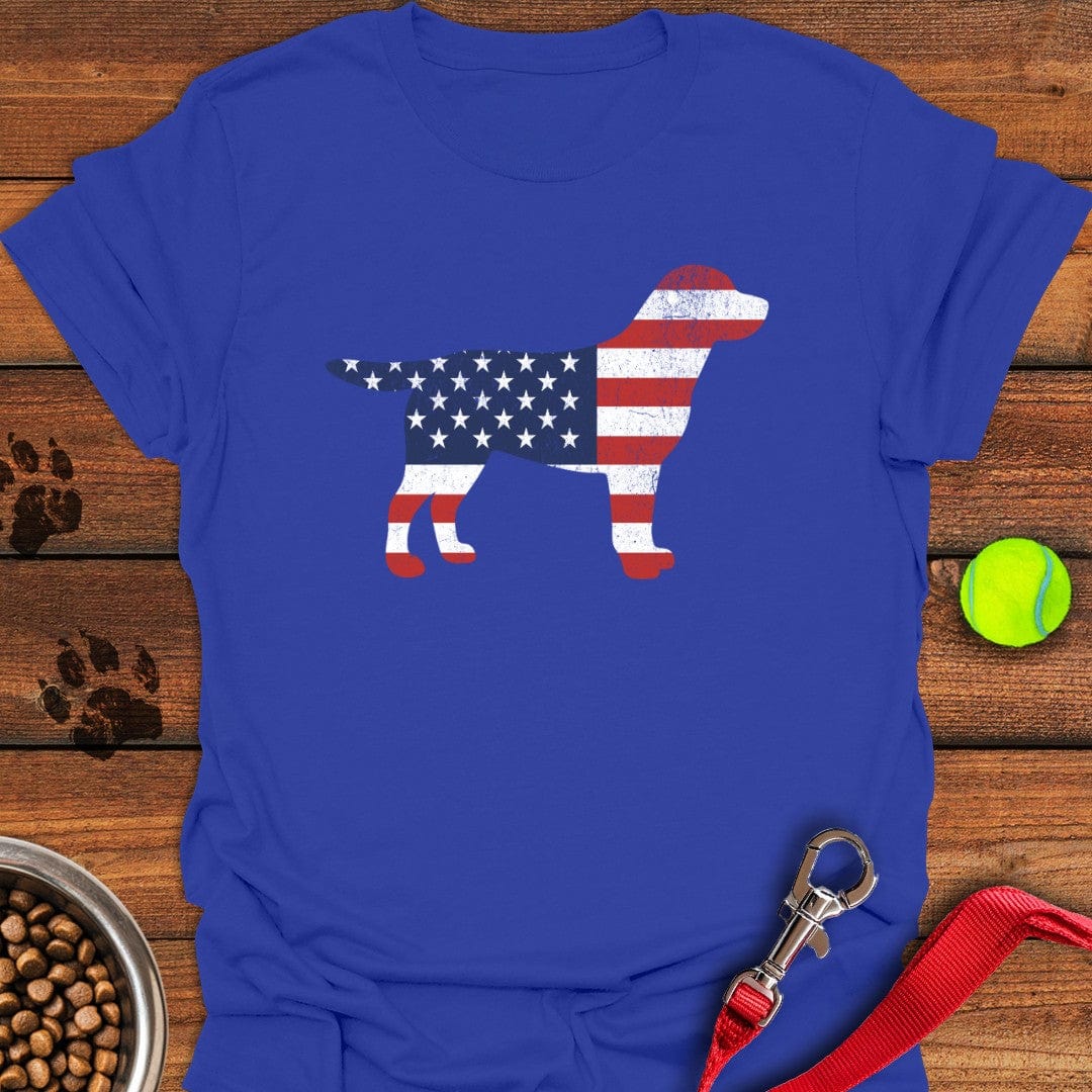 Labrador USA Flag Silhouette T-Shirt Royal
