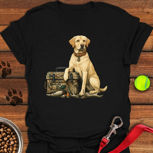 Yellow Labrador Hunting T-Shirt Black