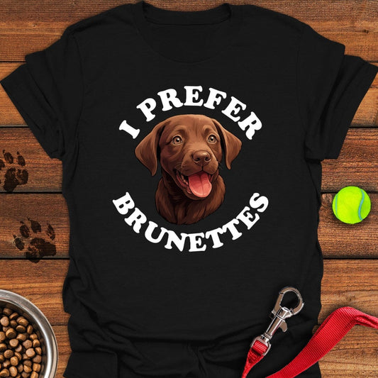 I Prefer Brunettes Labrador T-Shirt Black