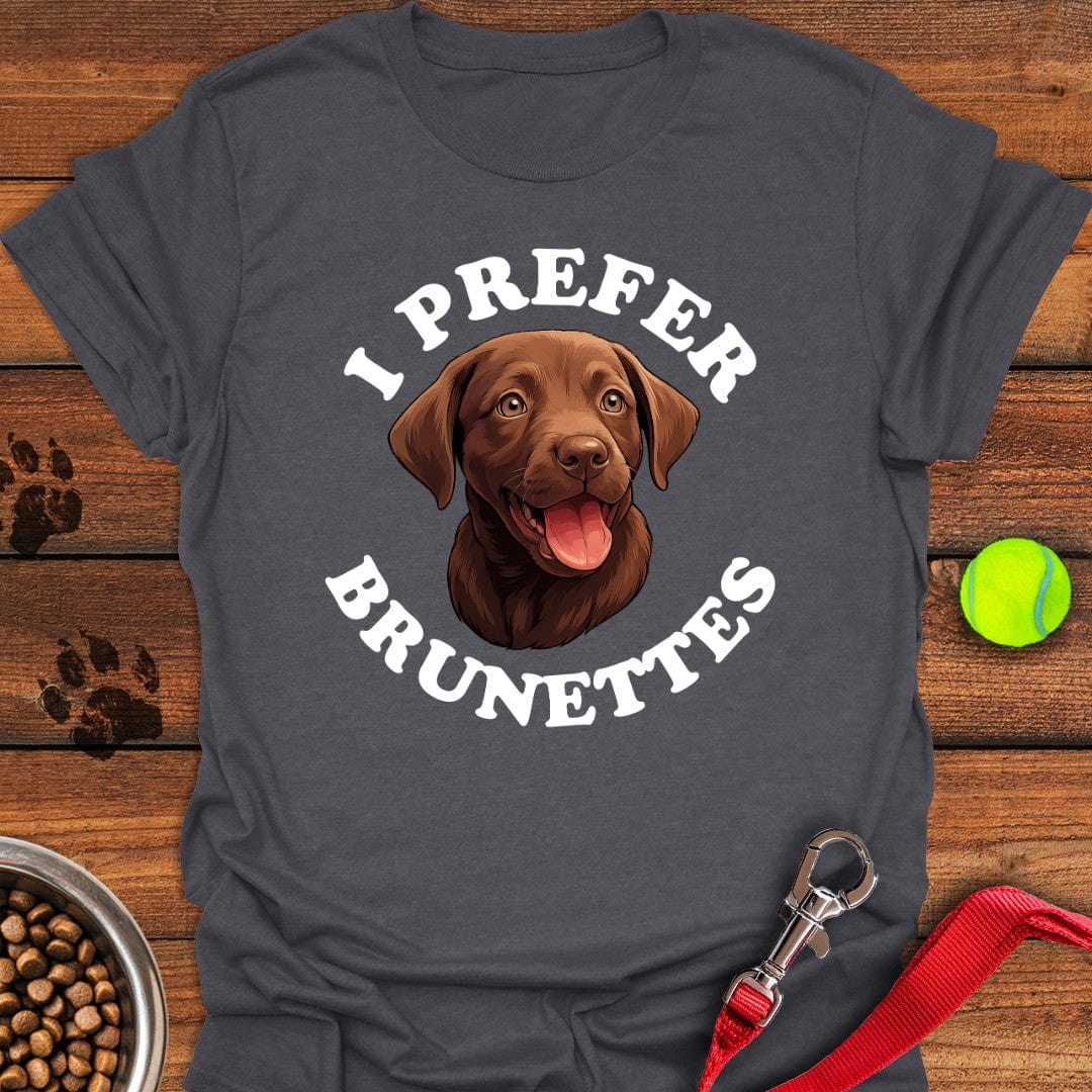 I Prefer Brunettes Labrador T-Shirt Dark Heather