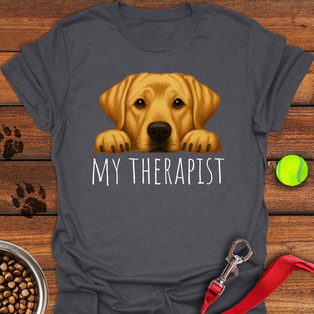 My Therapist Yellow Labrador T-Shirt Dark Heather
