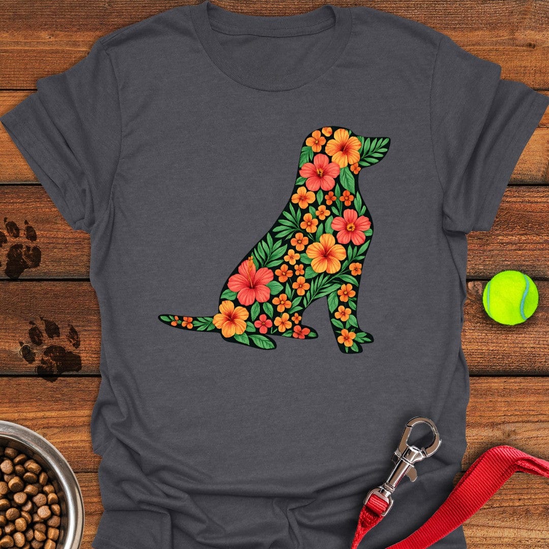 Flower Labrador T-Shirt Dark Heather