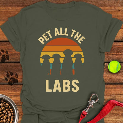 Pet All The Labs T-Shirt Military Green