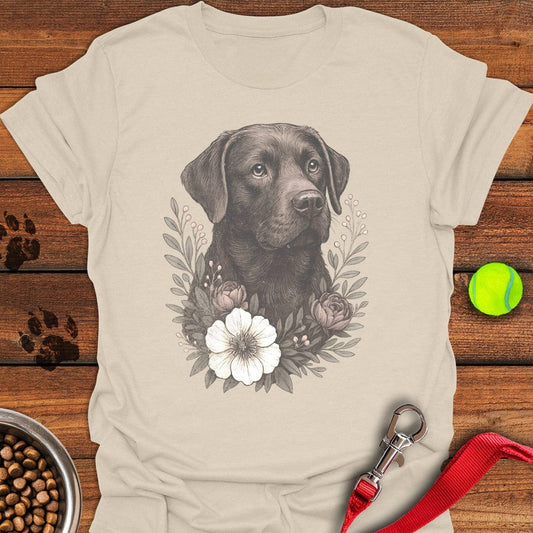 Chocolate Lab Faded Retro T-Shirt Natural