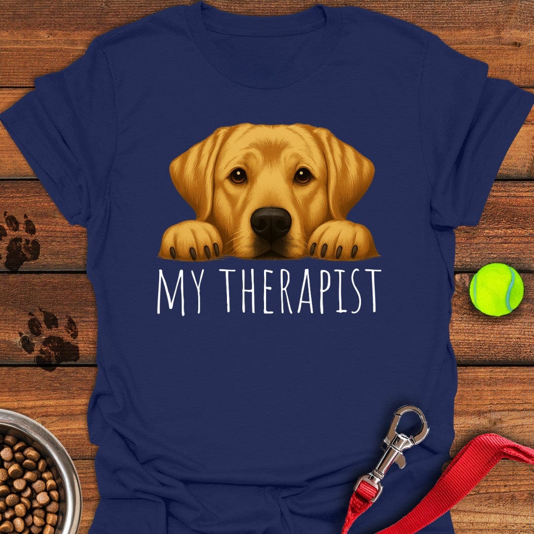 My Therapist Yellow Labrador T-Shirt Navy