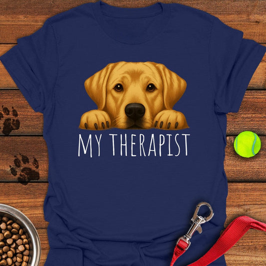 My Therapist Yellow Labrador T-Shirt Navy