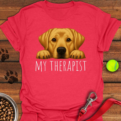 My Therapist Yellow Labrador T-Shirt Heather Red