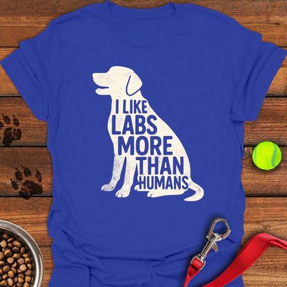 I Like Labs More Than Humans T-Shirt Royal
