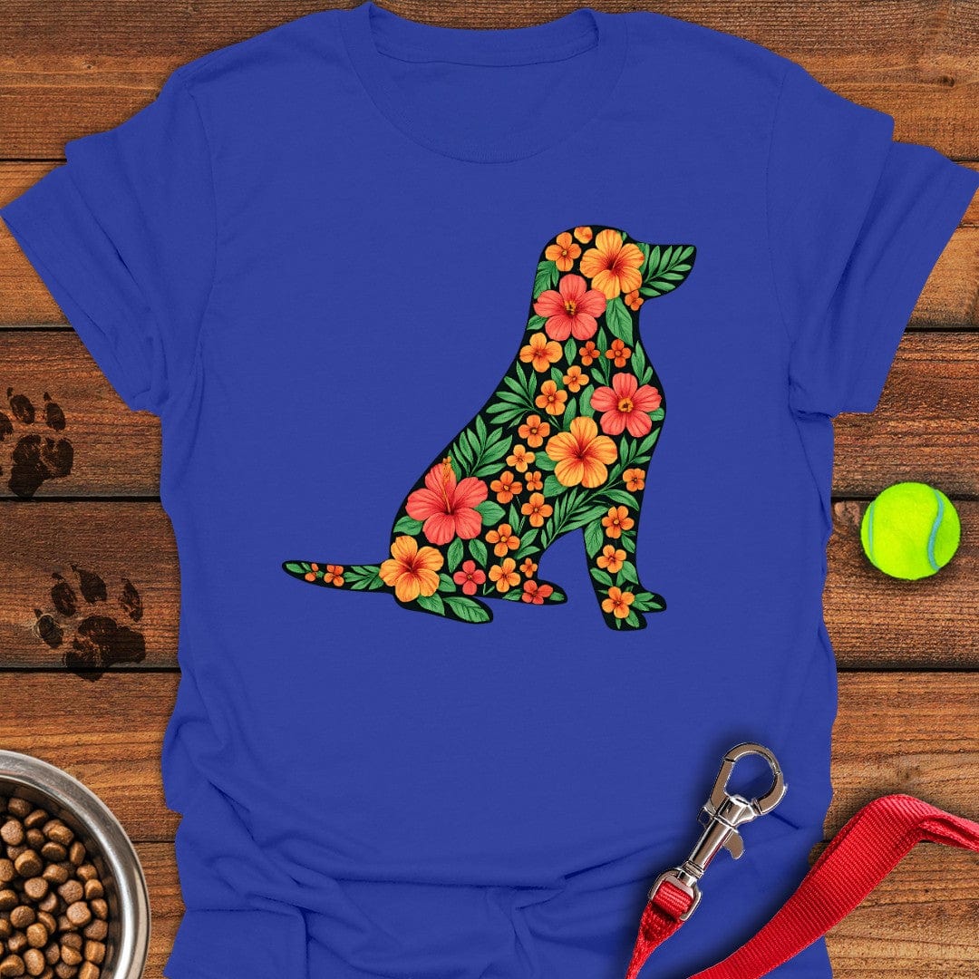 Flower Labrador T-Shirt Royal