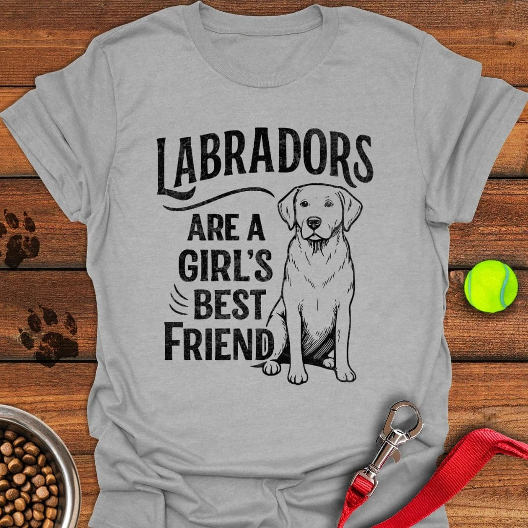Labs are a Girls Best Friend T-Shirt Sport Grey