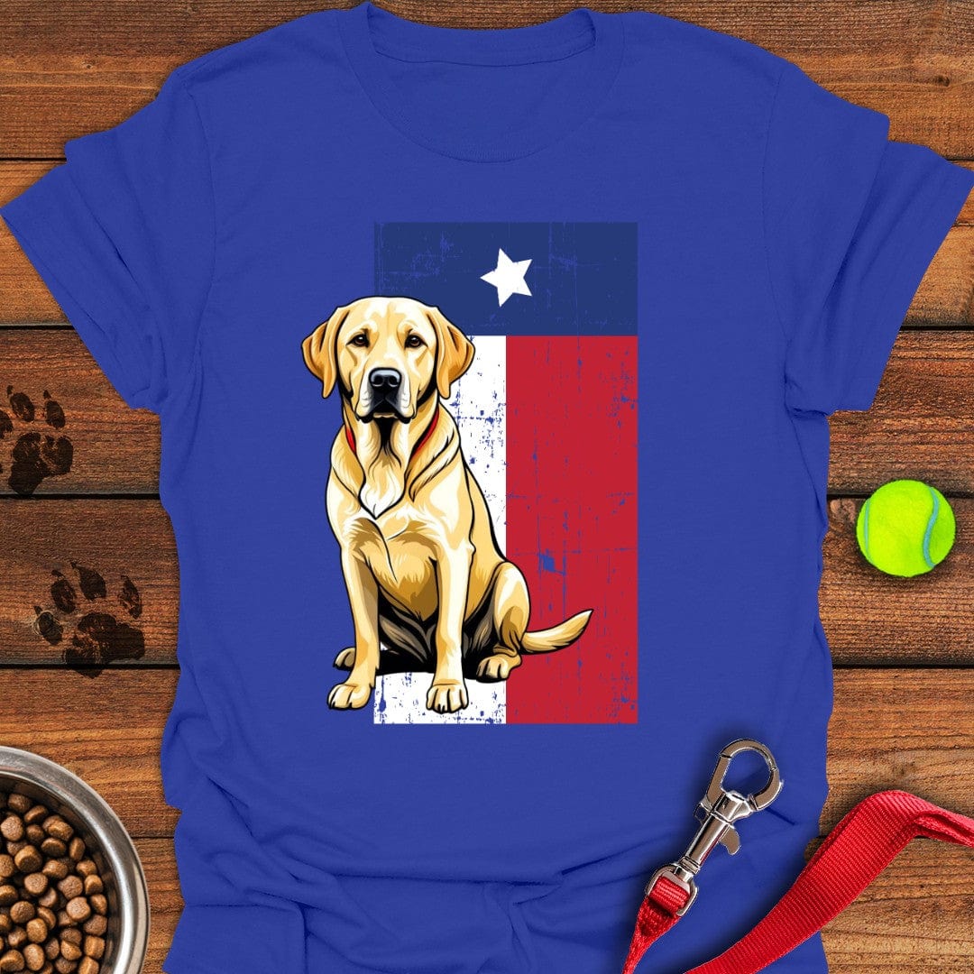 Yellow Labrador Texas Flag T-Shirt Royal