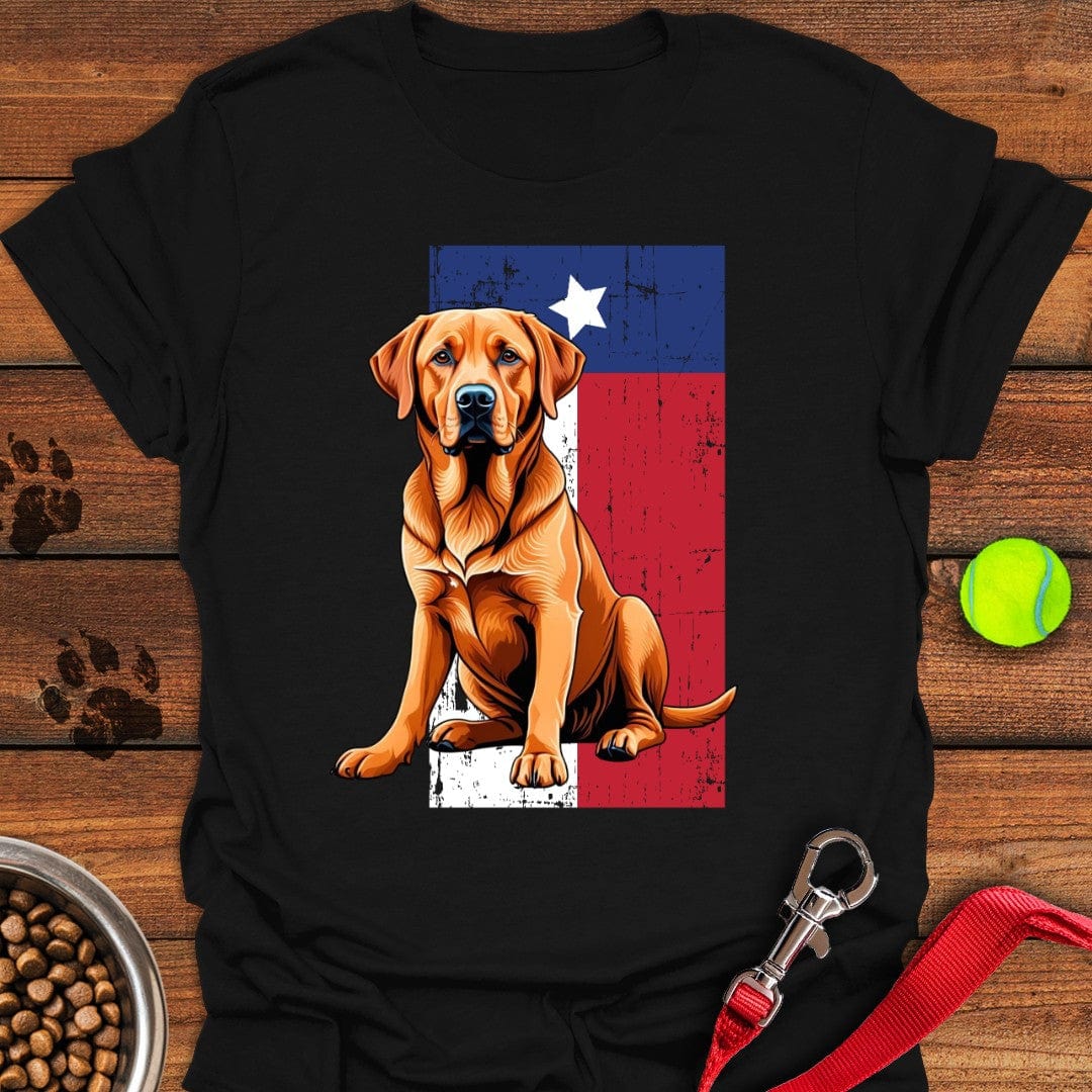 Fox Red Labrador Texas Flag Black