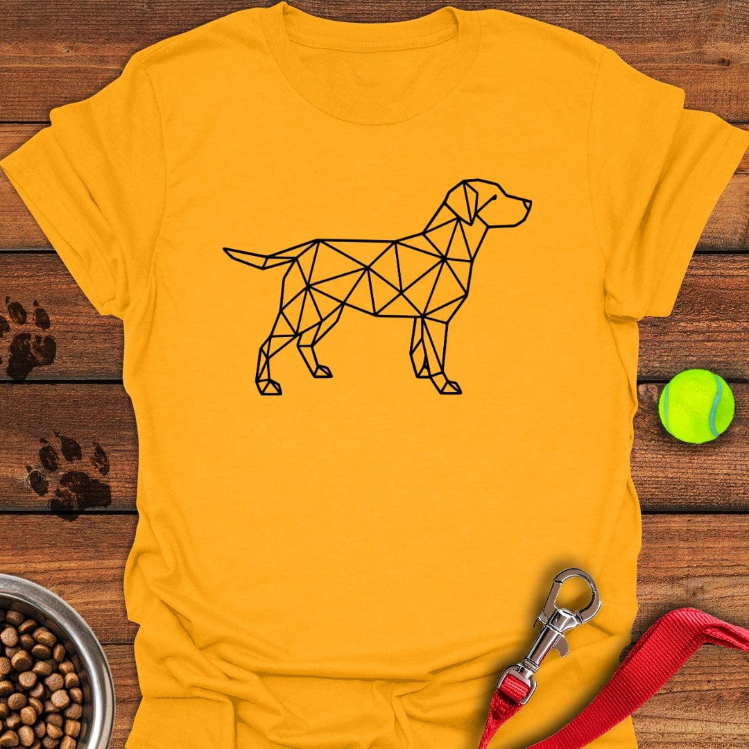 Trendy Geometrical Labrador T-Shirt Gold