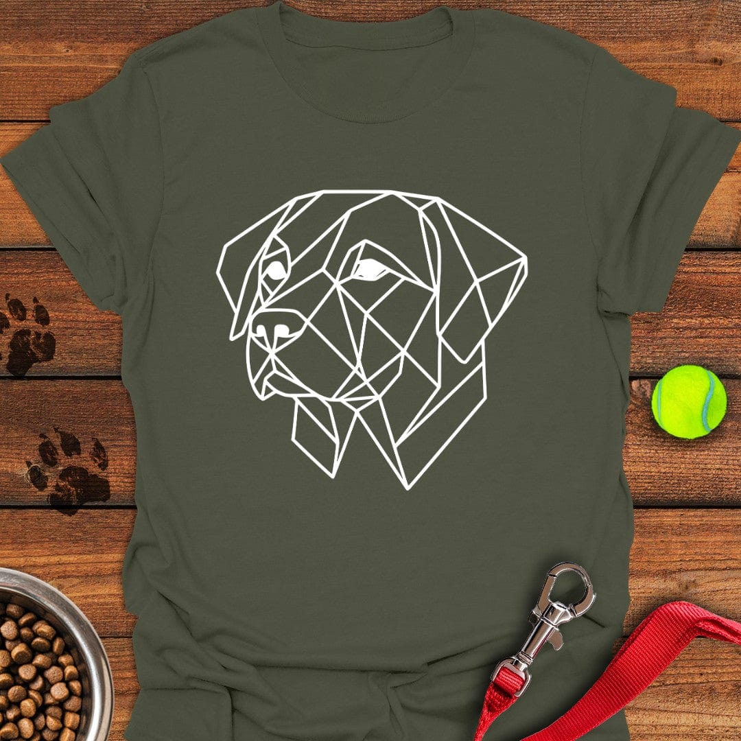Trendy Geometrical Labrador T-Shirt Military Green