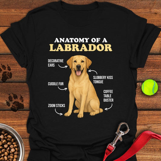Anatomy of a Yellow Labrador T-Shirt Black
