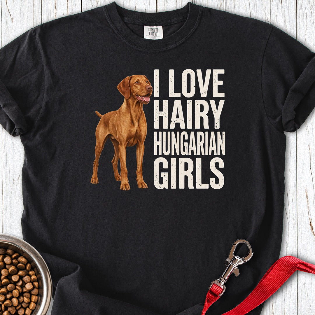 Vizsla Hairy Hungarian Girls Premium Tee Black