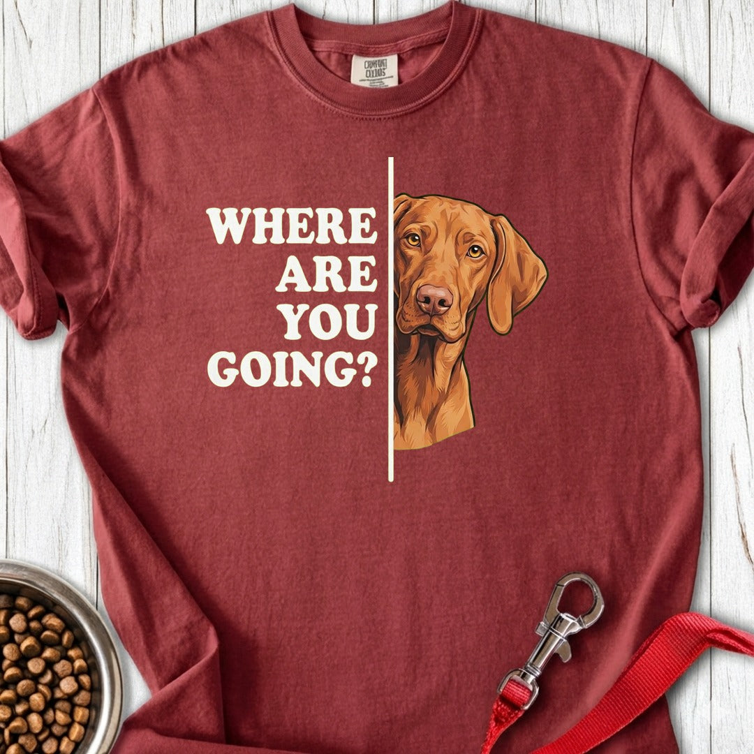 Vizsla Where Are You Going Premium Tee Brick